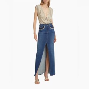 RAMY BROOK Adley Metallic Stripe Knotted Top